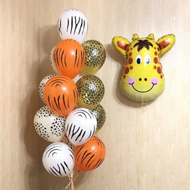 Set of Safari balloons for a holiday with a giraffe