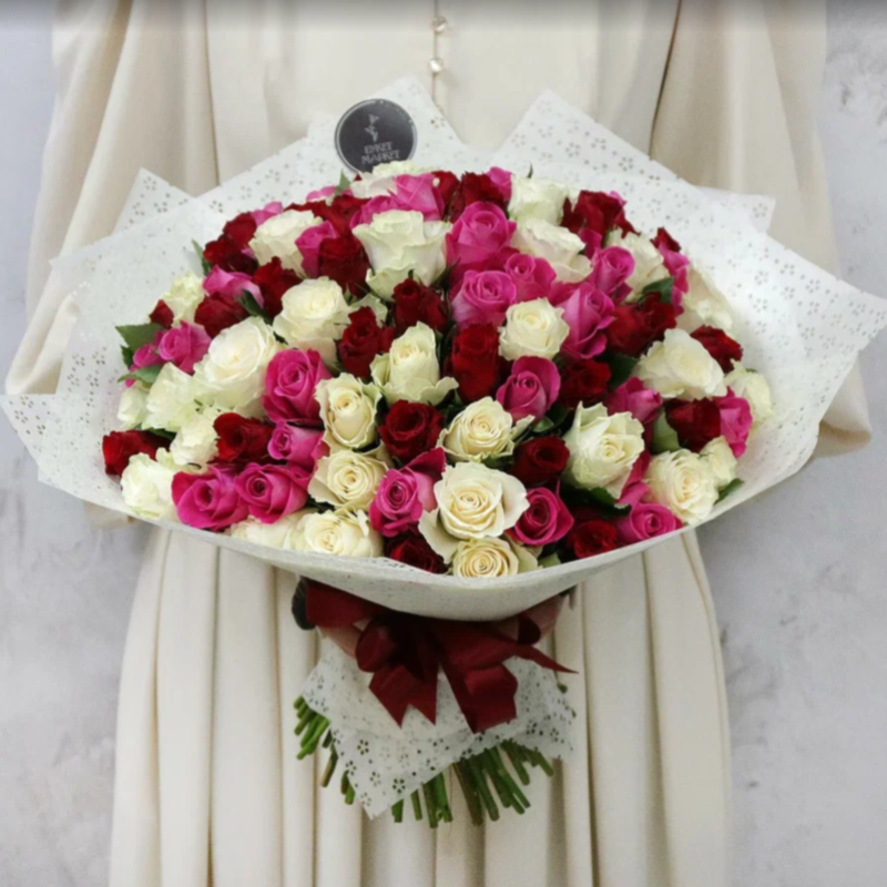 Bouquet of 101 roses - Shakespeare in Love (40 cm), standart