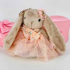 Мягкая игрушка кролик в бальном платье 25 см
