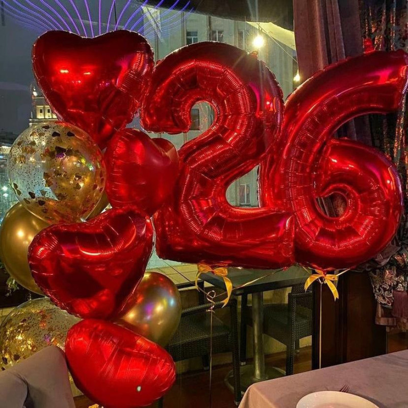 Birthday balloons with numbers, standart