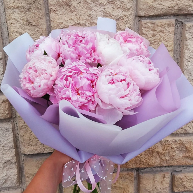 Bouquet of peonies "Pink flamingo", standart