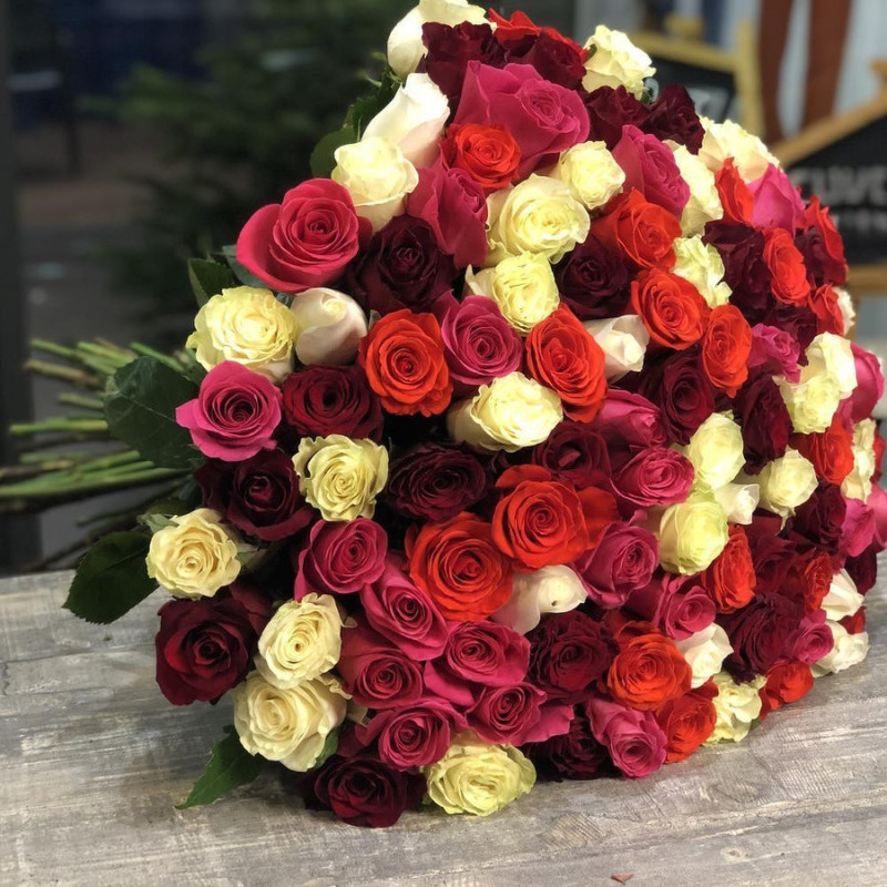 Bouquet of 101 roses mix 40 cm, standart
