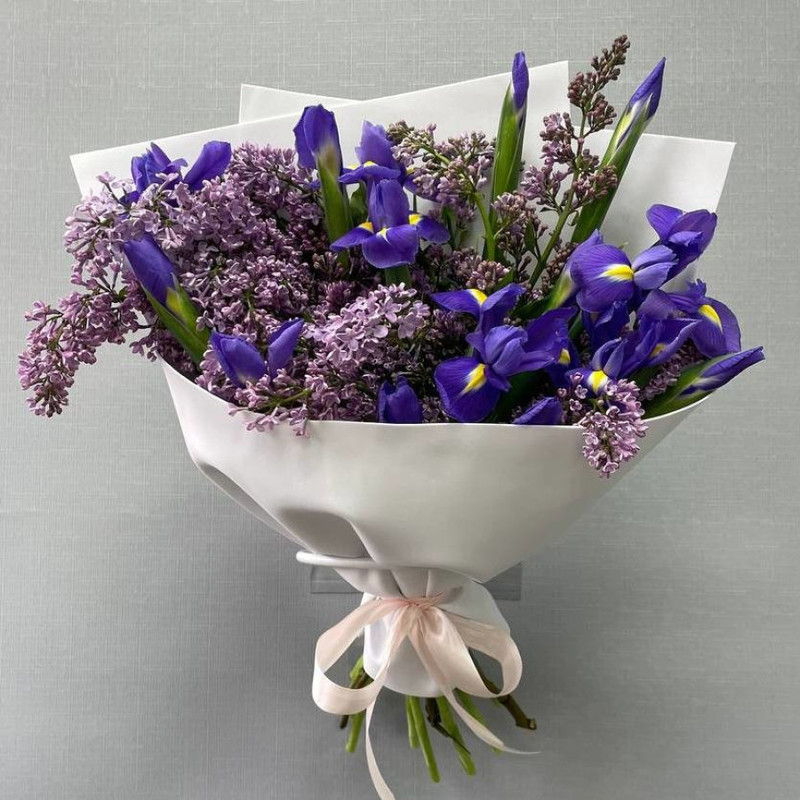 Bouquet of lilacs and irises "Hymn to Spring", standart