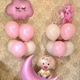 A set of balloons for a girl's discharge