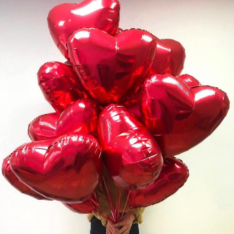 Букет из шаров из 15 сердец на день Валентина 14 февраля, стандартный