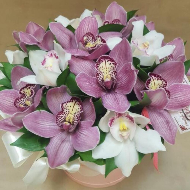Flowers in a box "Mixed Orchid", standart