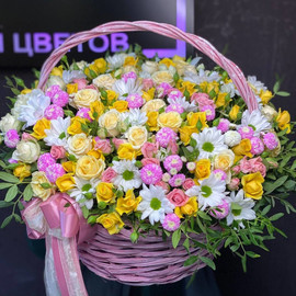 basket of flowers mix