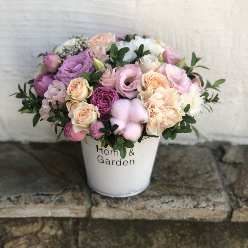 Flower arrangement Stylish bucket, standart