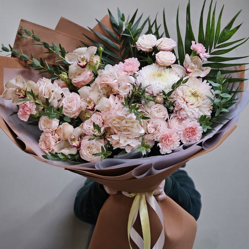 mix bouquet with peony rose, standart