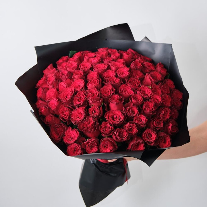 Bouquet of 101 elite Kenyan roses 50 cm, standart