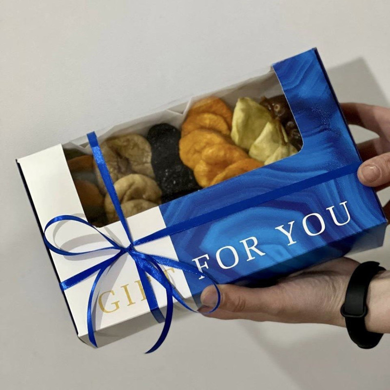 A set of dried fruits in a gift box, standart
