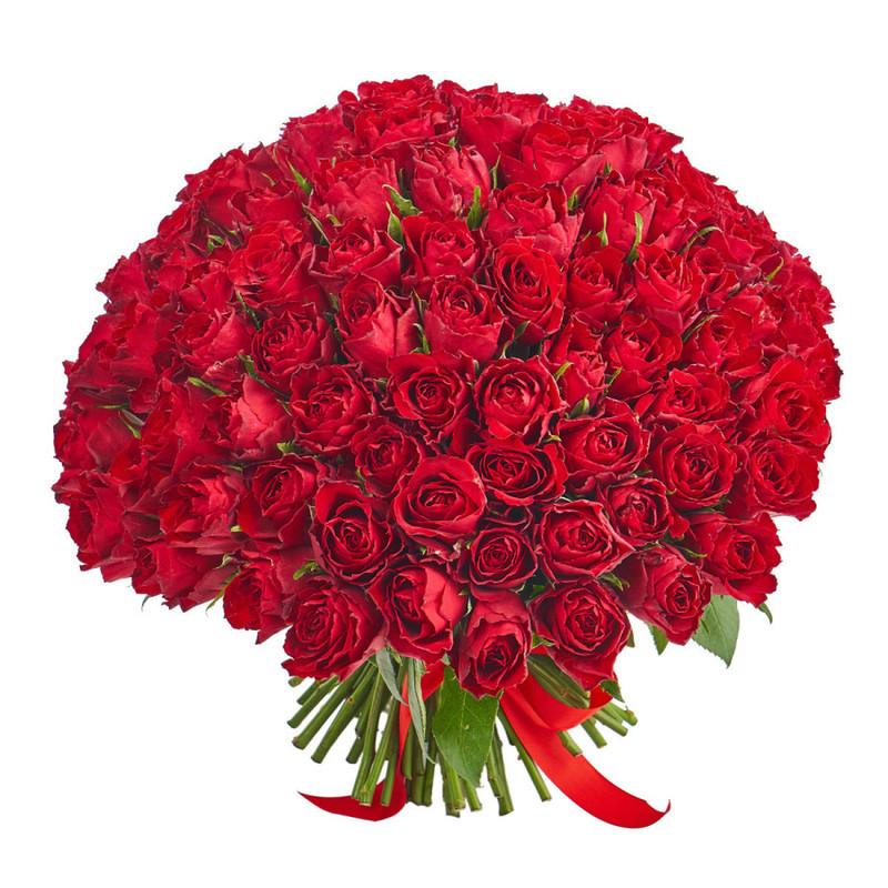 Bouquet of 101 red Kenyan roses, standart