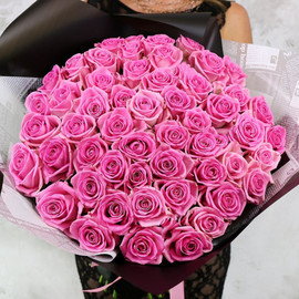 Bouquet of 51 pink roses.
