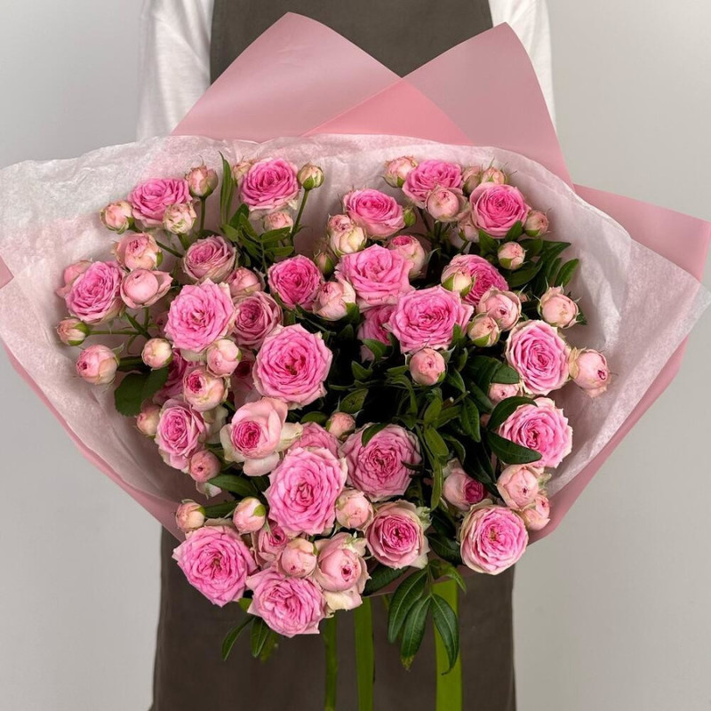 Букет из 5 кустовых роз Супер Сенсейшн ALMOND ROSES 50 см, стандартный