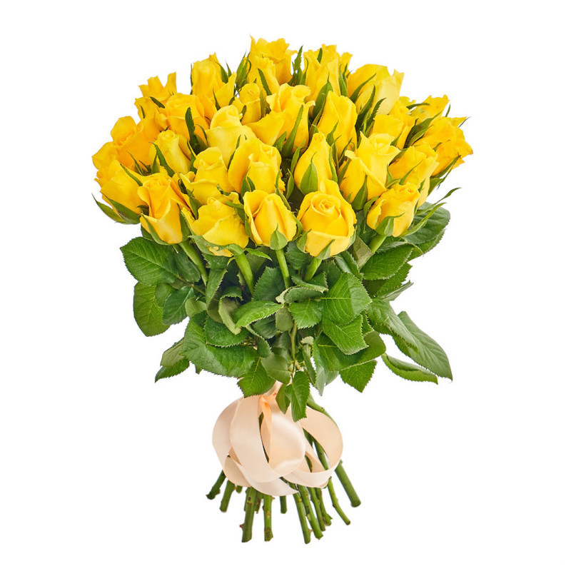 Bouquet of 31 yellow Kenyan roses, standart