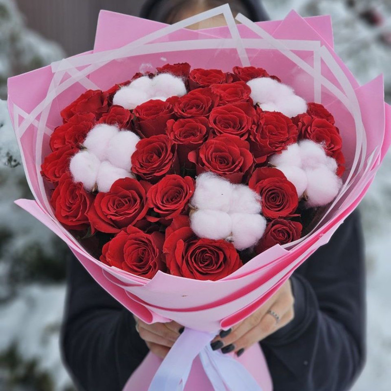 bouquet with red roses, standart
