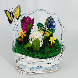 Домашний мини садик с первоцветами гиацинтами подарок для мамы