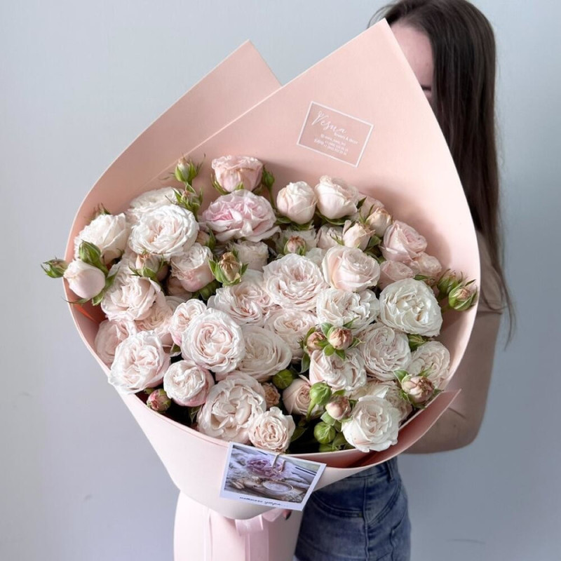 High peony roses in the design of Mono Bouquet, standart