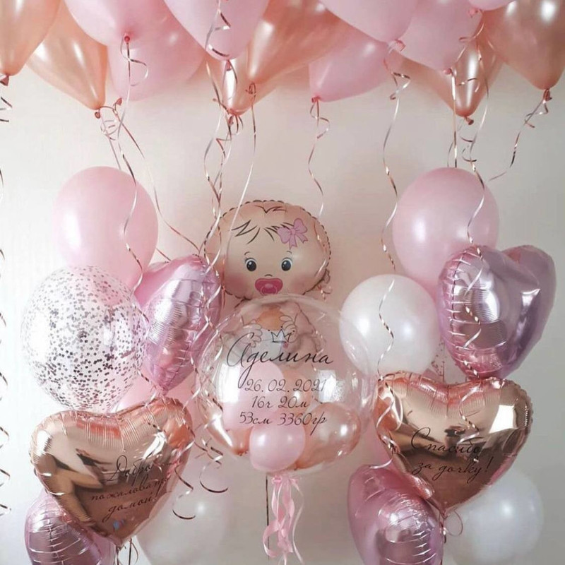A set of balloons for a girl's discharge, standart