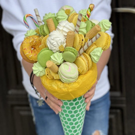 Bouquet of sweets in a cone