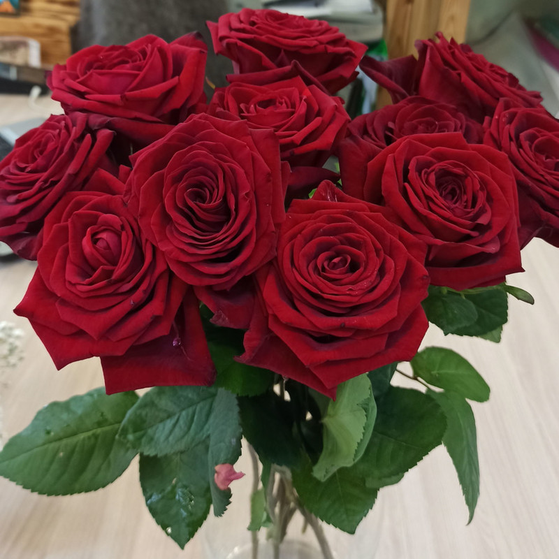 букет из местных роз  "Ред Наоми", стандартный