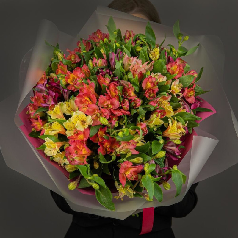 Bouquet of 25 alstroemeria mix in craft 45 cm, standart