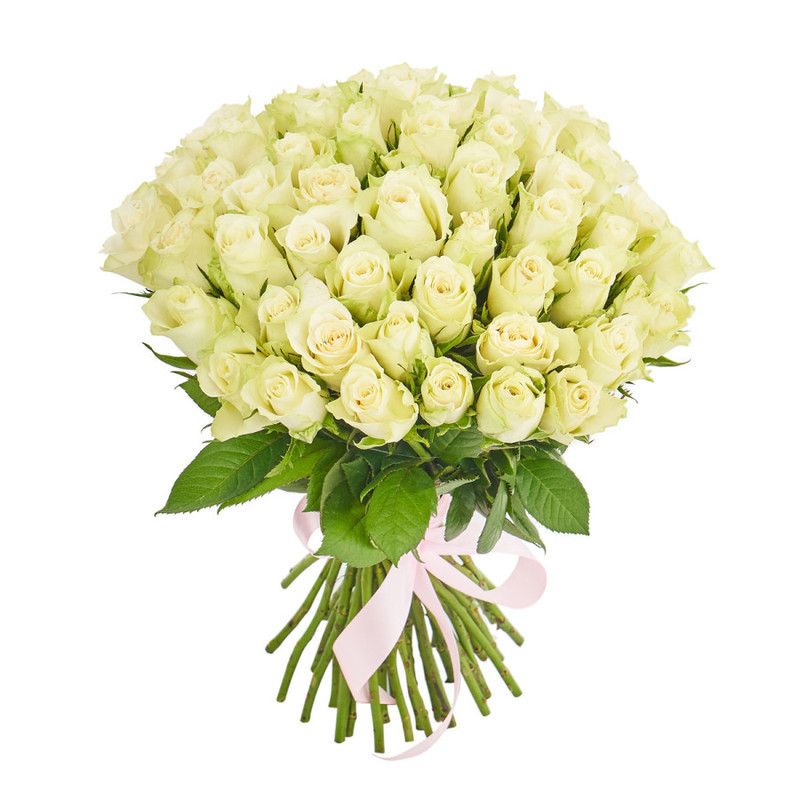 Bouquet of 51 white Kenyan roses, standart
