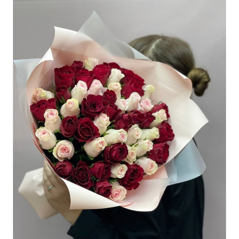 51 roses in the design "A Thousand Kisses", standart