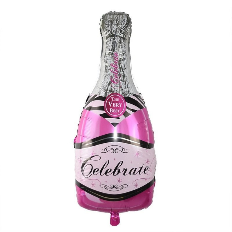 Шар бутылка шампанского розовая, стандартный