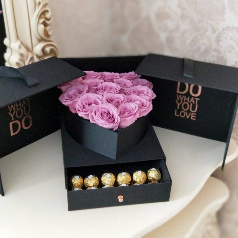 Roses in a surprise box, standart
