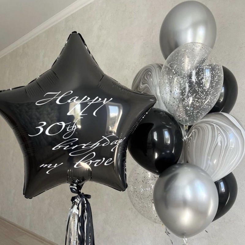 Anniversary gift for a man, a set of balloons, standart