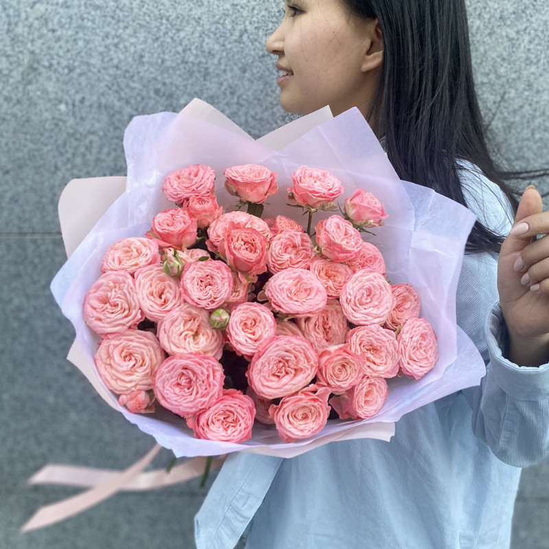 Mono bouquet with spray peony roses, standart