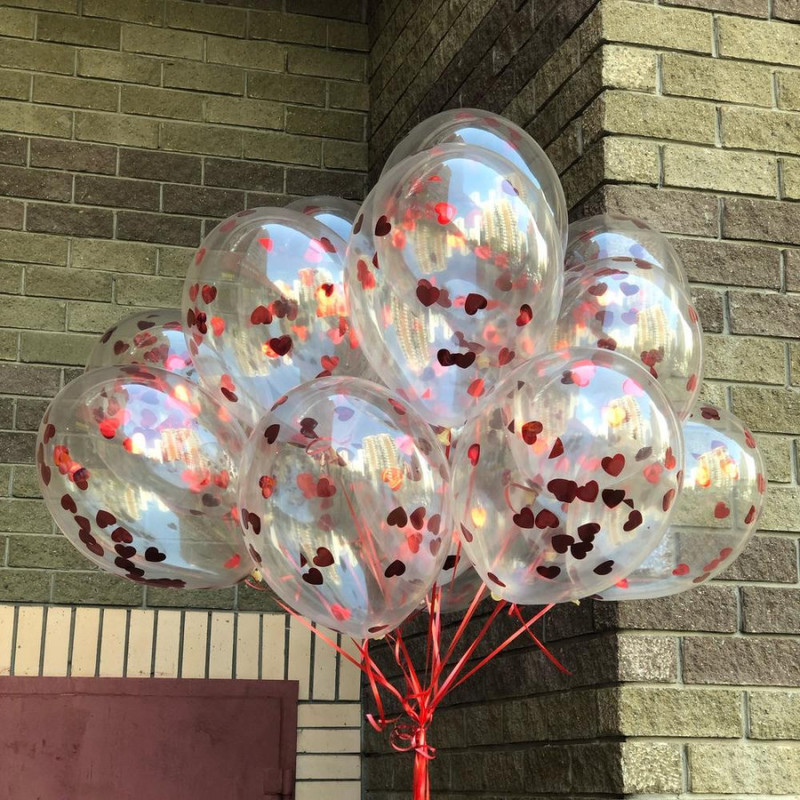 Heart shaped confetti balloons, standart