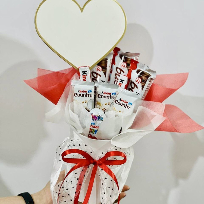 Sweet bouquet of kinder chocolate, standart