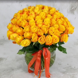 Букет из 101 желтой розы (40 см)