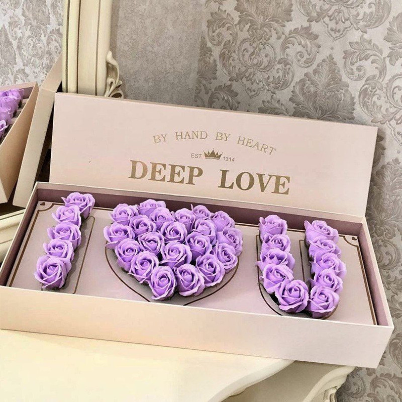 Gift box with soap roses i love you, standart