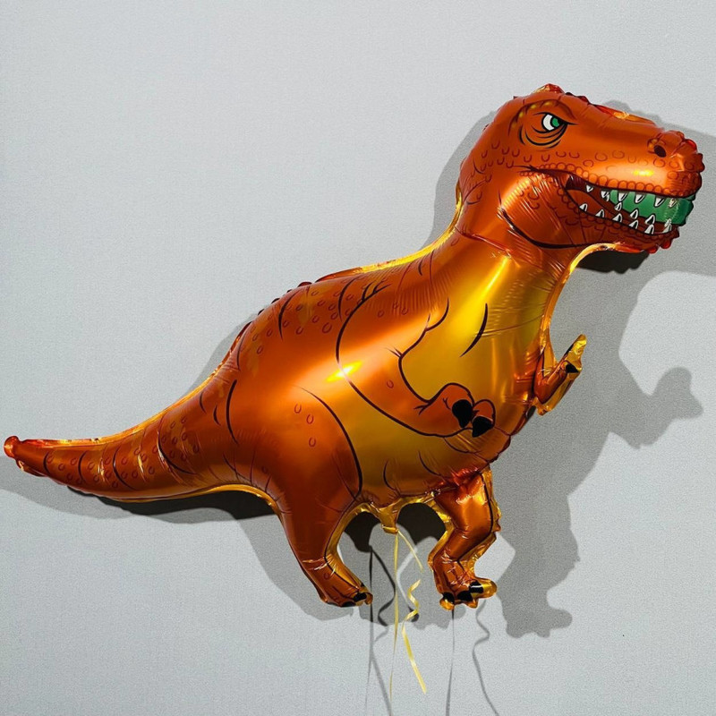 Шар динозавр Ти-Рекс оранжевый, стандартный