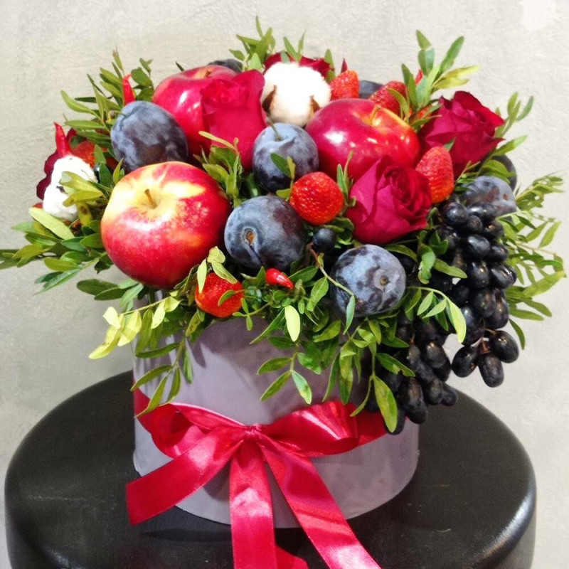 Box with fruits and flowers, standart
