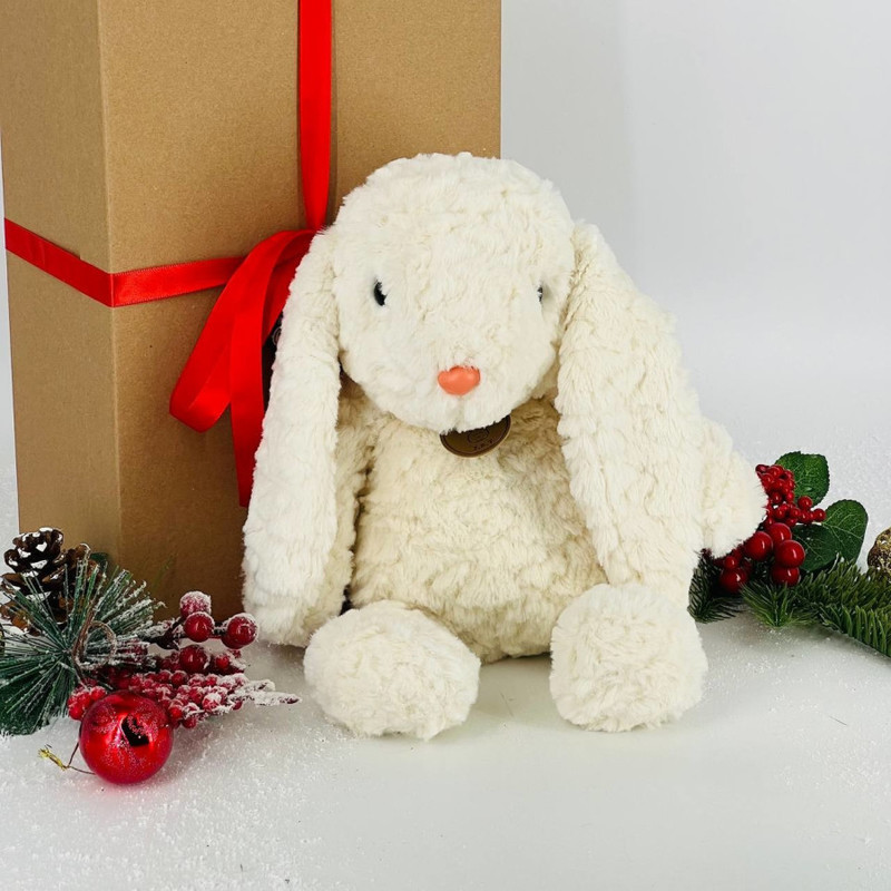 Soft toy white rabbit, standart