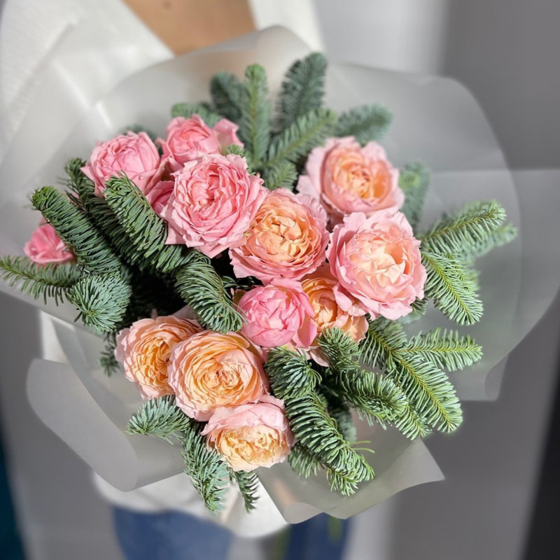 Bouquet “Winter's Tale” with nobilis and roses, standart