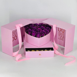 Casket with soap roses and Ferrero Rocher chocolates