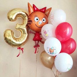 Balloon set with caramel and number