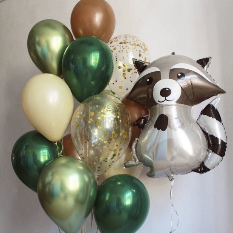 Helium balloons with a raccoon, standart