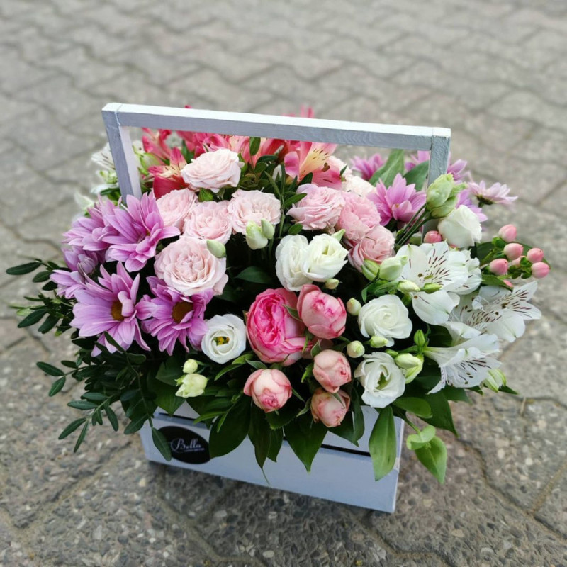 Flowers in a wooden box, standart
