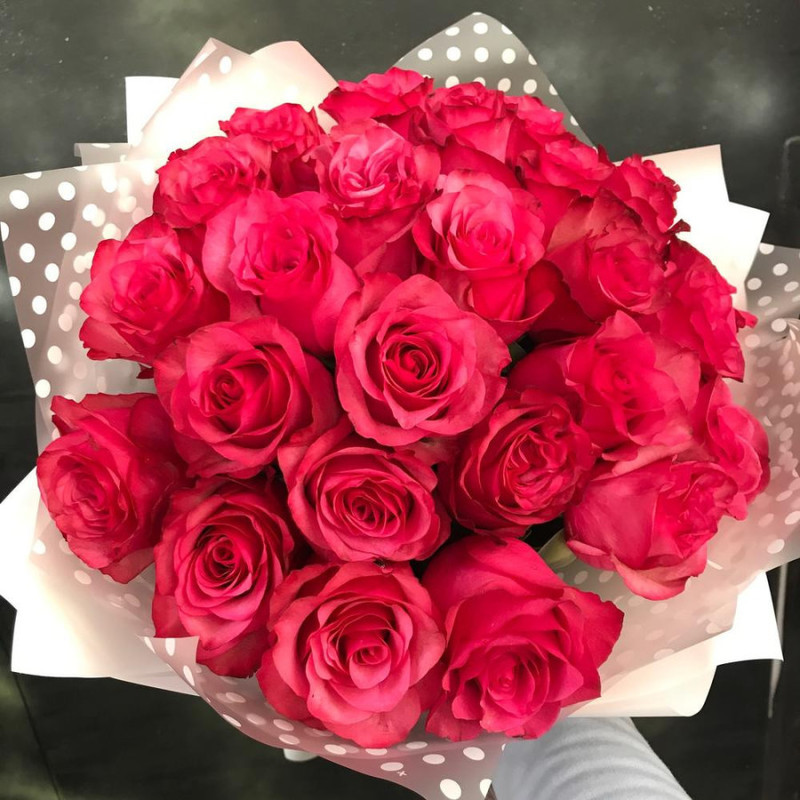 Mono bouquet of 25 roses, standart