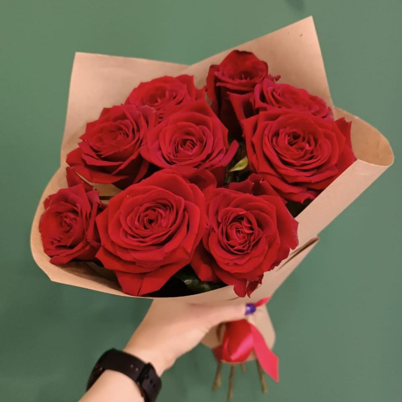 9 red roses, standart