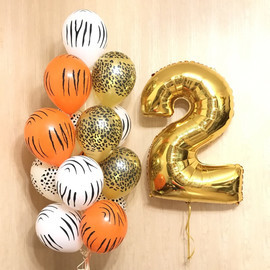 Set of Safari balloons with number 2