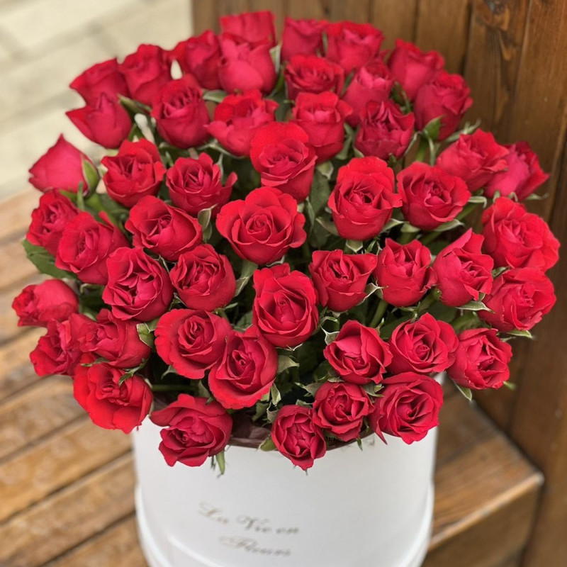 51 roses in a box with raffaelo, standart