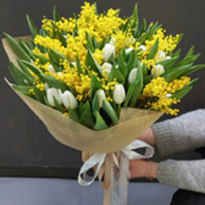 Tulips with mimosa, standart