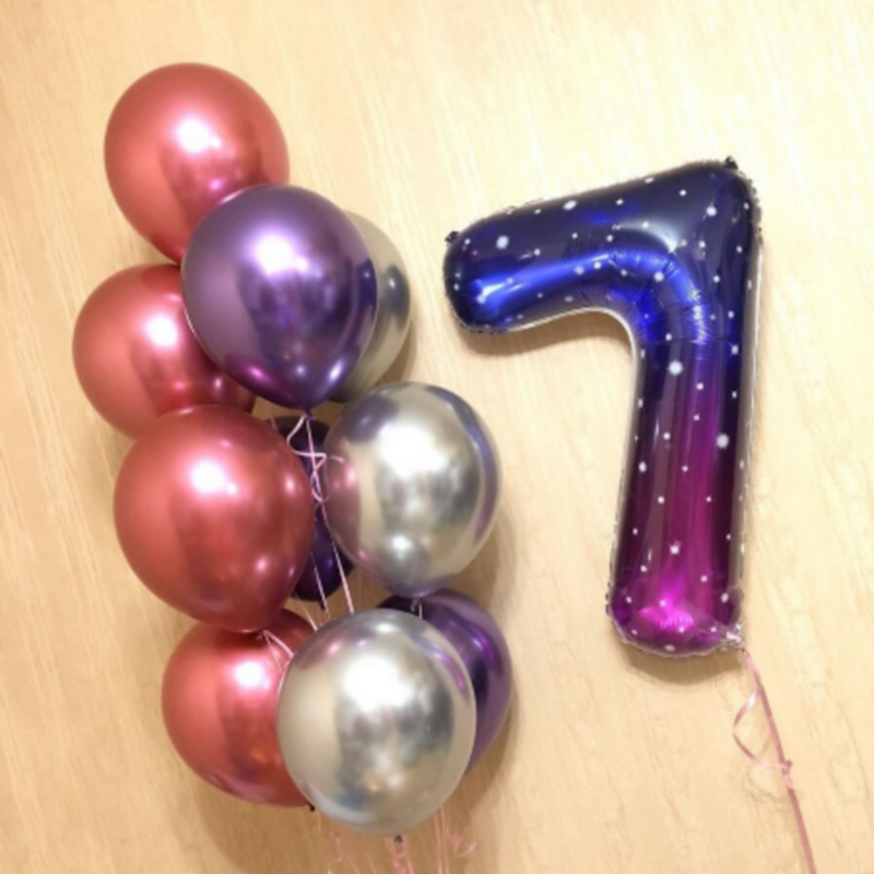 Воздушные шары на день рождения с цифрой, стандартный